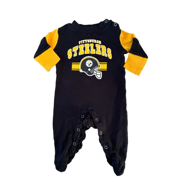 Baby Infant Pittsburg Steelers Vintage Style Coverall 0-3m - Picture 1 of 6